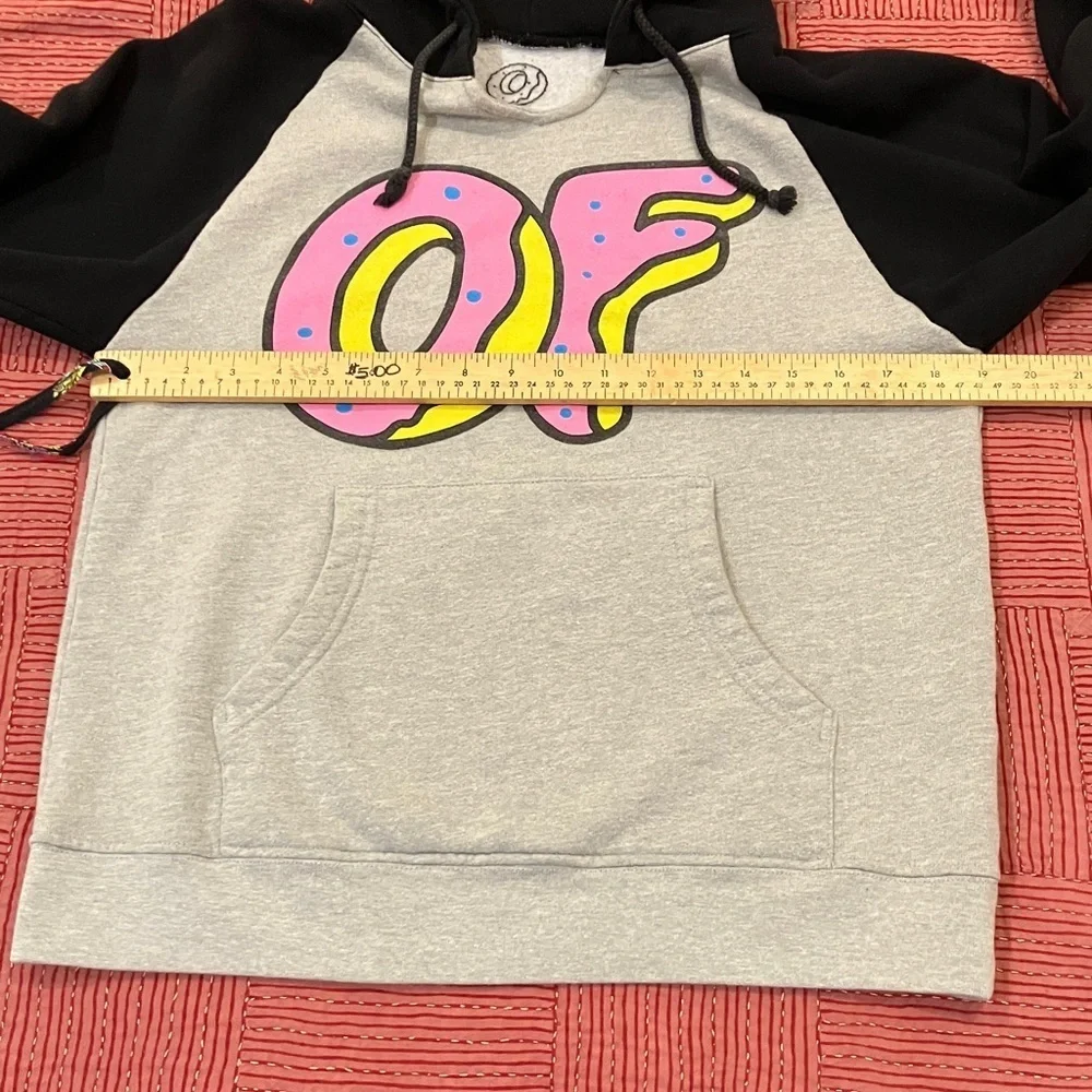 Odd Future large fitted Black and Gray Hoodie with Colorful donut Logo - Picture 4 of 11